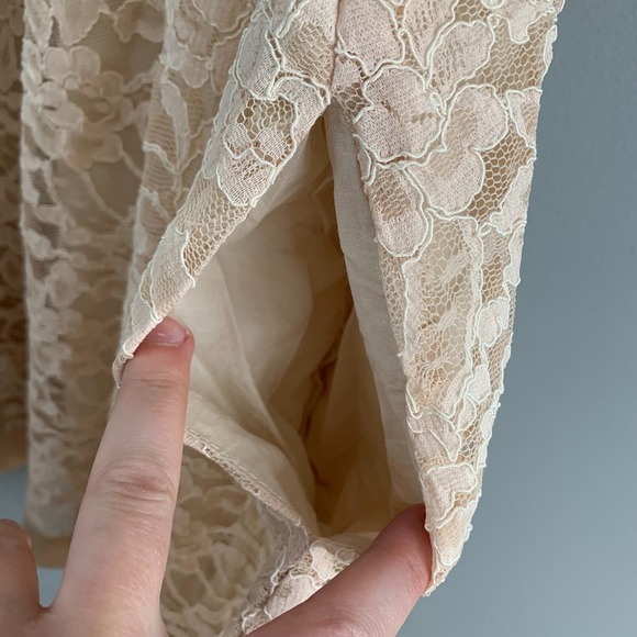 Vintage Dela Ann Loungewear Womens Day Dress Lace Bow Girl Coquette Satin M 422 - Picture 7 of 16